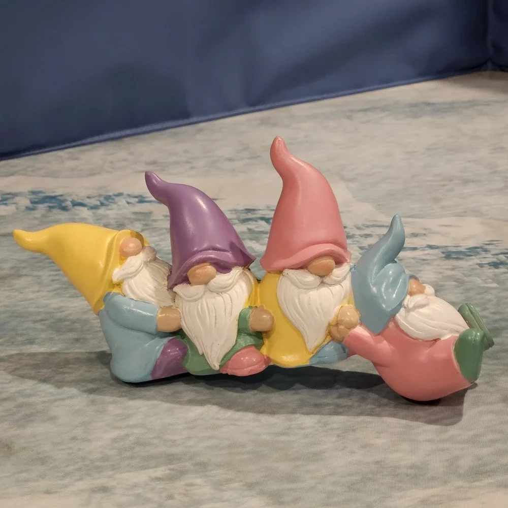 Pastel Spring Easter Gnome Figurines Set Of 3 Shelf Sitters‎